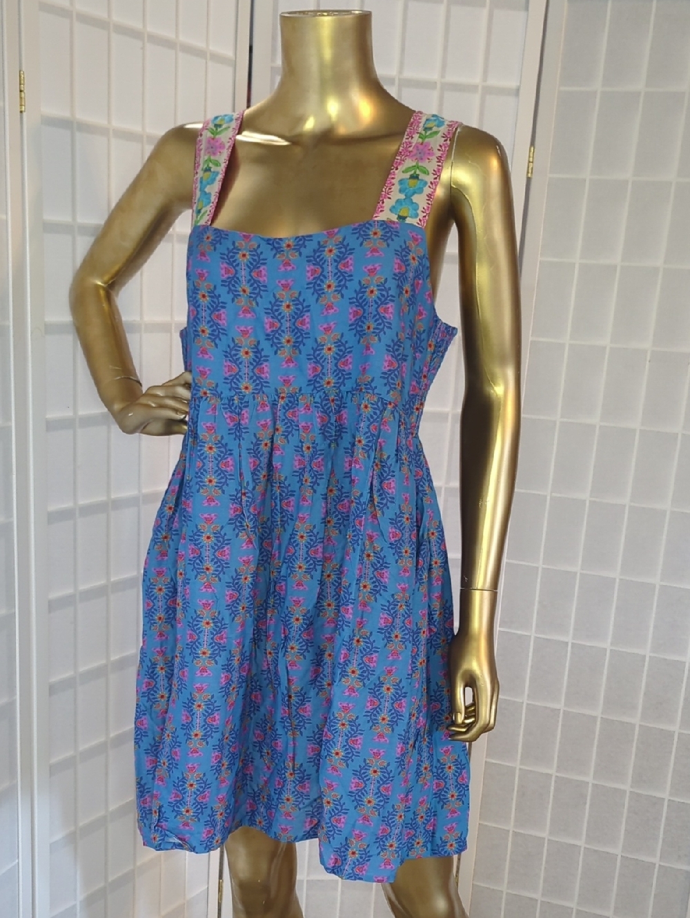 NATURAL LIFE Tricia Blue Floral Mini Dress